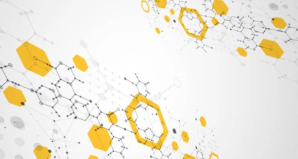 Science Technologie Moderne Fond Abstrait Utilisant Des Formes Hexagonales Vecteur — Image vectorielle