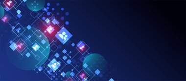 Social media vector background. Communication concept.