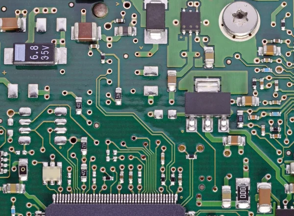 Placa de circuito de computador com chips — Fotografia de Stock