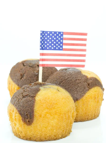 Chocolate vanilla muffins — Stock Photo, Image