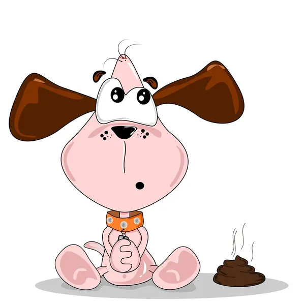 Cartoon dog a poo — Stockový vektor