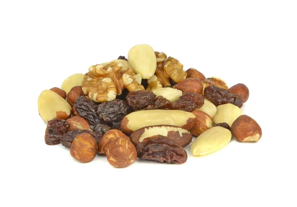 A pile of mixed fruit and nuts — Stock Photo, Image