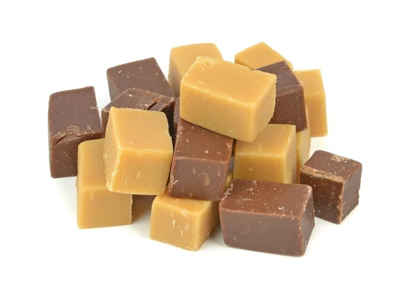 A pile of vanilla and chocolate toffee fudge — Stock Photo, Image