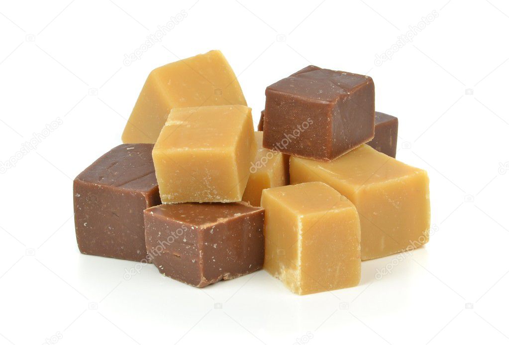 A pile of vanilla and chocolate toffee fudge