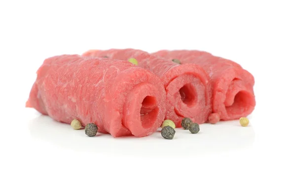 Fresh beef meat with peppercorns — Stock Photo, Image
