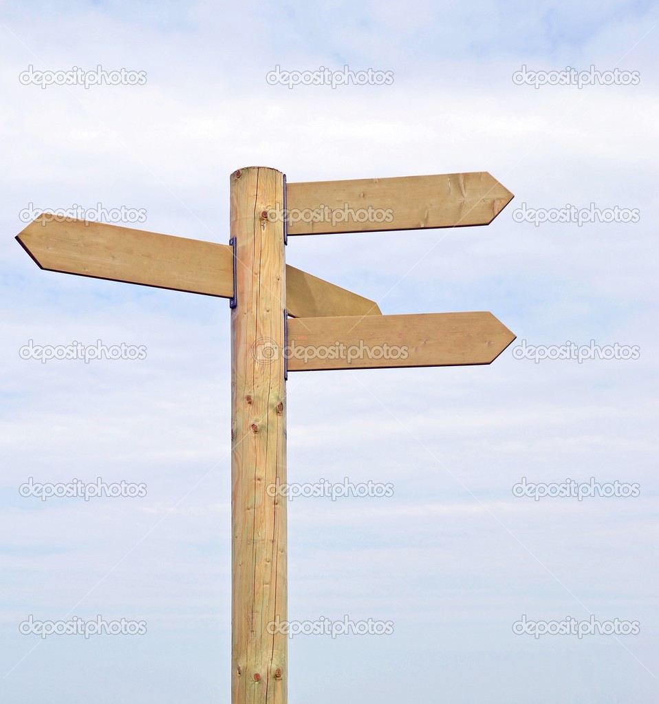 A wooden signpost