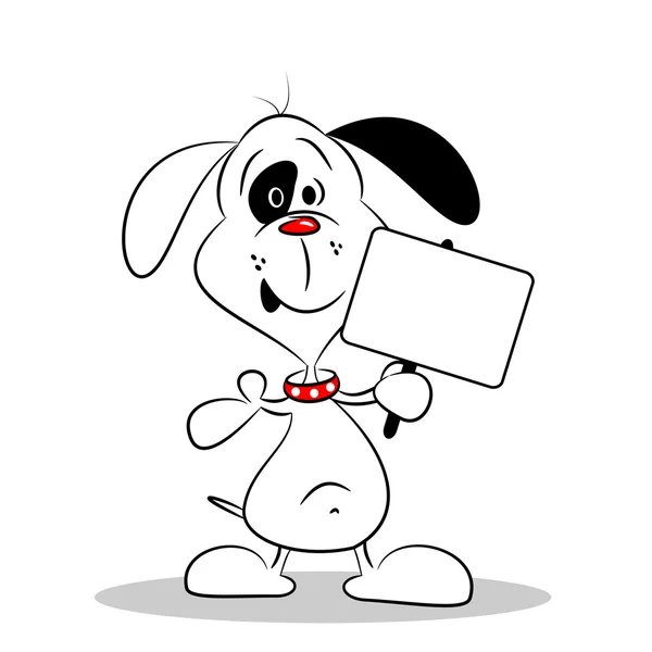 A cartoon dog holding a blank placard — Stock Vector