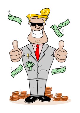 zengin başarılı karikatür işadamı