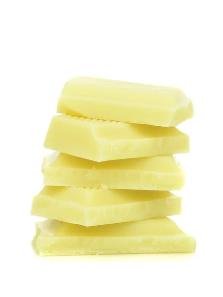 A stack of white chocolate pieces — Stock Photo, Image