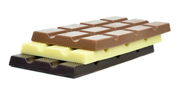 Три плитки шоколада — стоковое фото