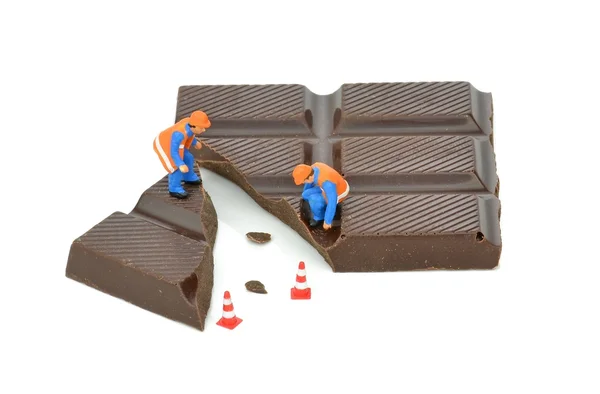 Pedaço quebrado de chocolate — Fotografia de Stock