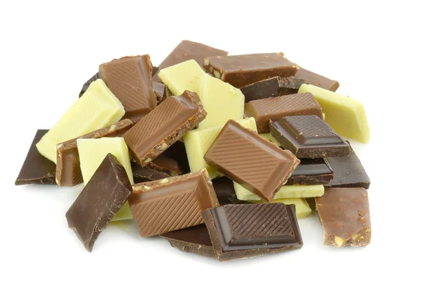 A pile of chocolate chunks — Stock Photo, Image