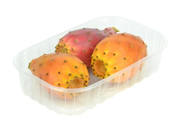 Cactus figs in a plastic retail box — Stock Photo, Image