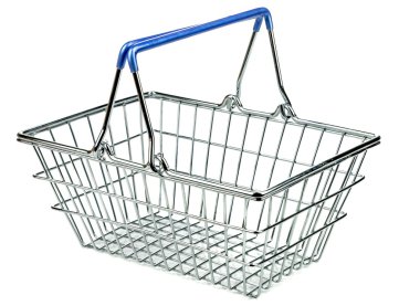 boş bir metal alışveriş sepeti