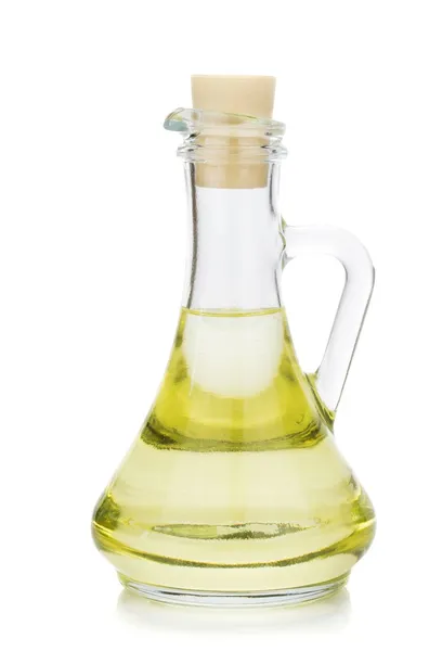 Óleo de vinagre de molho de salada em um jarro de vidro — Fotografia de Stock