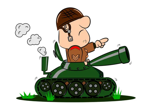 Comic cartoon army tank Vector Art Stock Images | Depositphotos