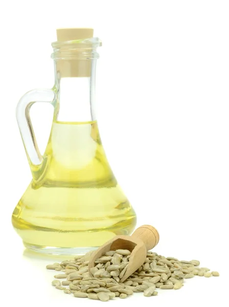 Egy üveg seeds napraforgó olaj — Stock Fotó