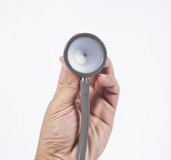 Mano femminile con stetoscopio . — Foto Stock