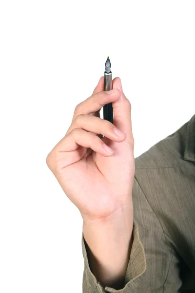 Чоловічі руки з ручкою — стокове фото