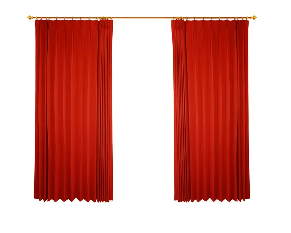 红色的窗帘 (与路径 — 图库照片