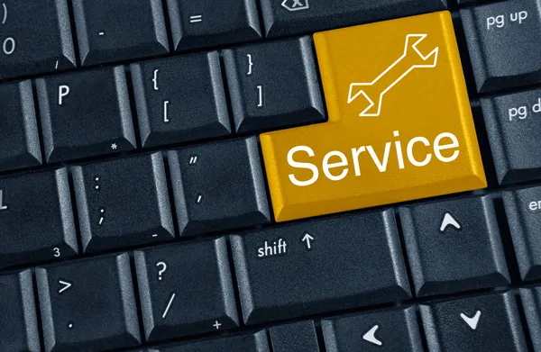 Yellow button service — Stock Photo, Image