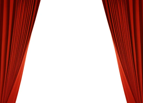 红色的窗帘 (与路径 — 图库照片