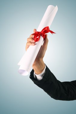 diploma met een rood lint