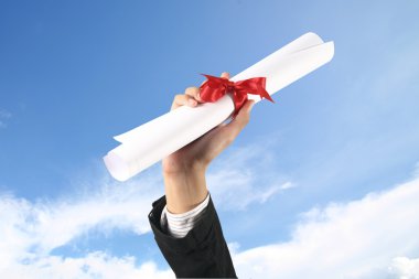 diploma met een rood lint