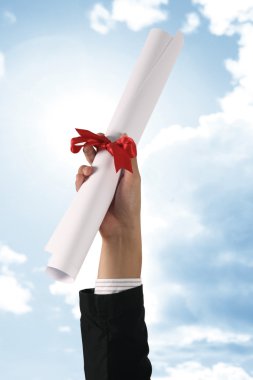diploma met een rood lint