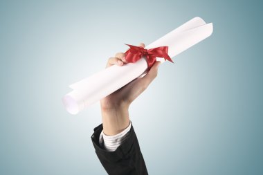 diploma met een rood lint
