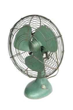 vintage green electric fan