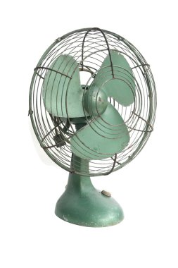 vintage green electric fan