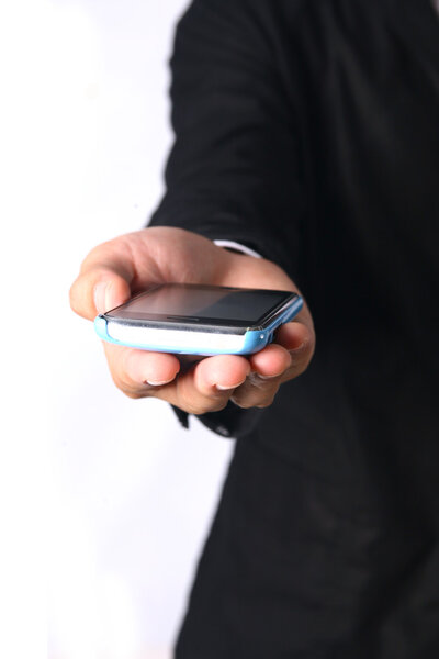 Hand holding smart phone