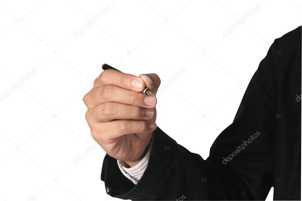 Man holding pen
