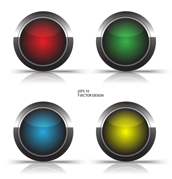 Botones brillantes vectoriales — Vector de stock