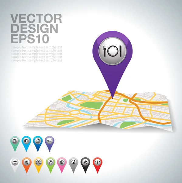 GPS pekaren — Stock vektor