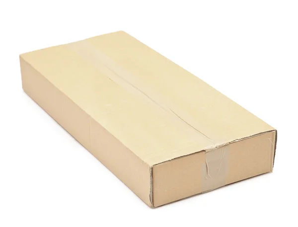 Caja marrón sobre blanco — Foto de Stock