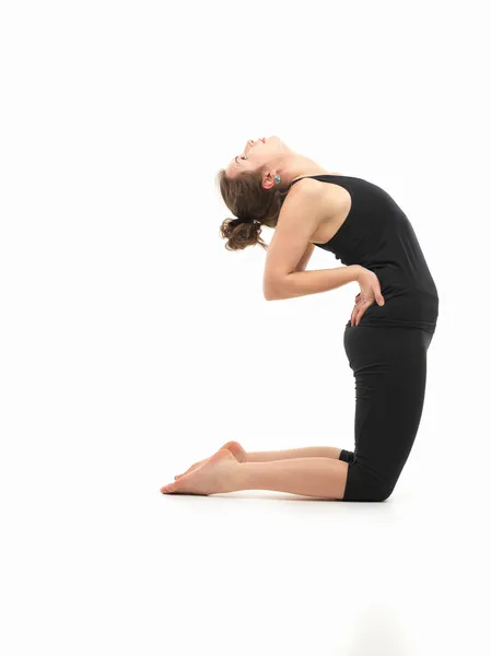 Woman in yoga posture
