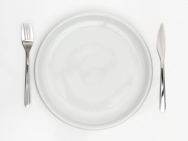 boş tabak çatal ve bıçak