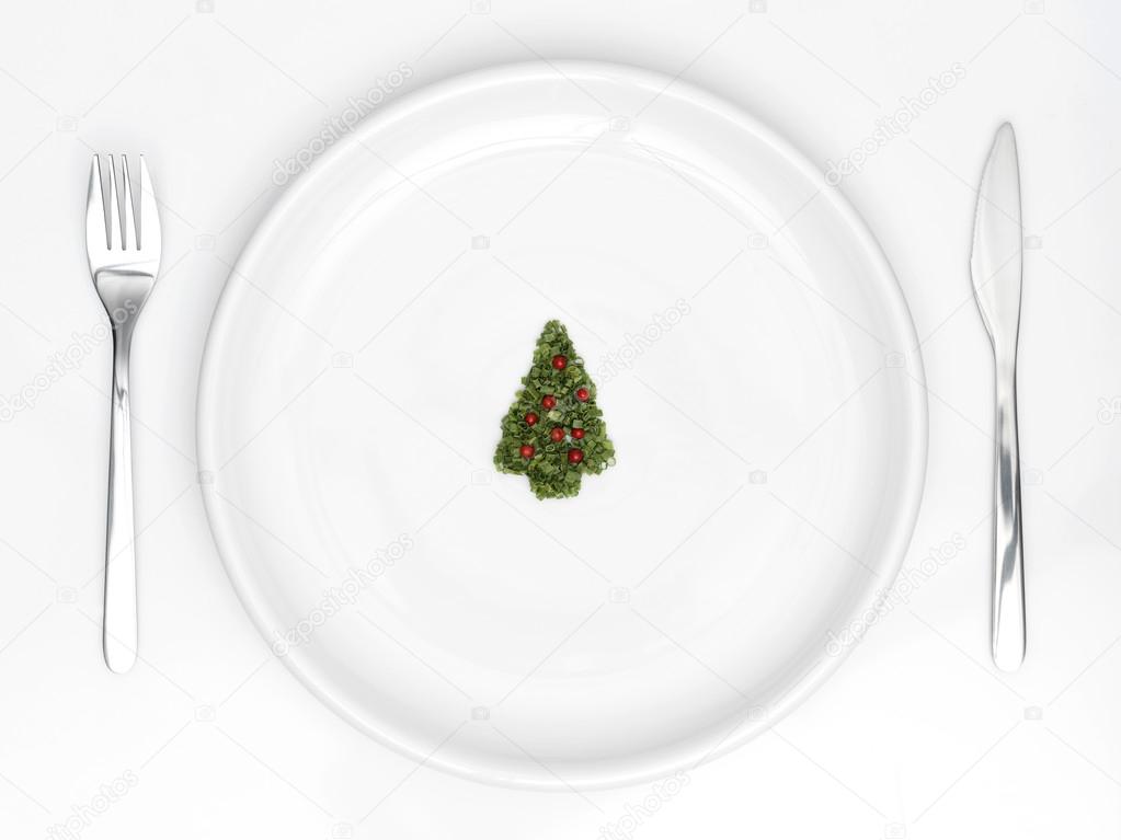 plate christmas tree