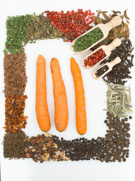 Colorful spices frame — Stock Photo, Image