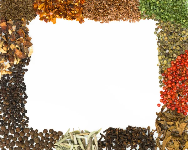 Färgstarka kryddor ram — Stockfoto