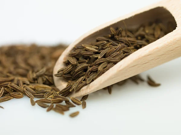 Wooden spoon cumin — Stock Photo, Image