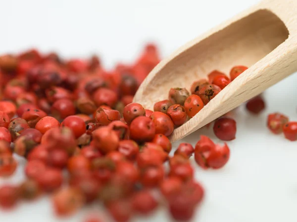 Detail of red peper and wood object — Stock Photo, Image