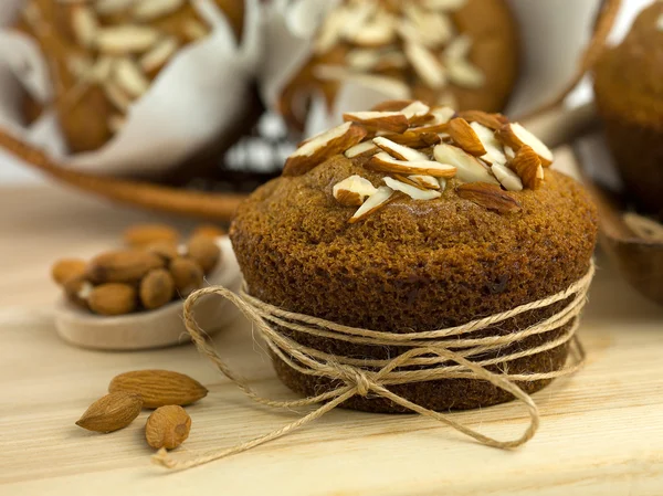 Delicious almond muffins — Stock Photo, Image