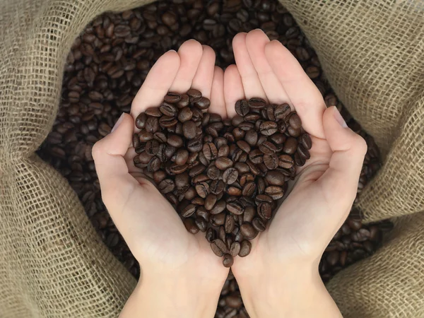 Café en forma de corazón — Foto de Stock