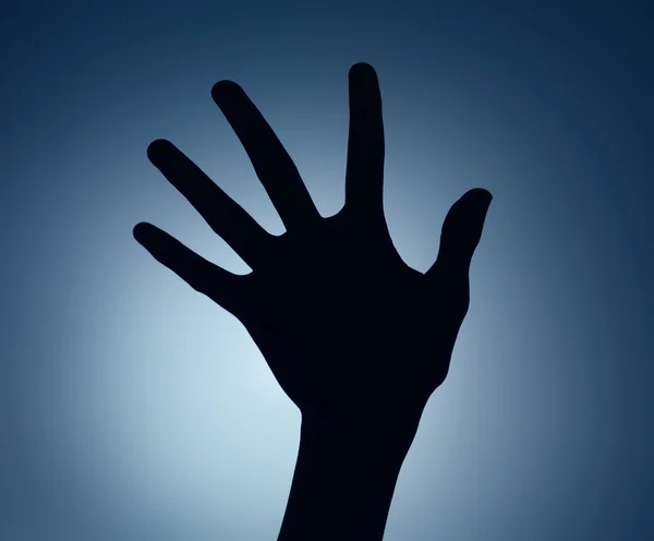 Silhouette della mano — Foto Stock
