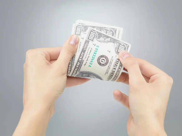 Hands counting money — Stock Photo, Image