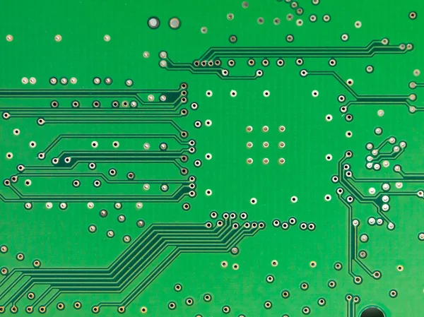 Un primer plano de un microprocesador verde —  Fotos de Stock