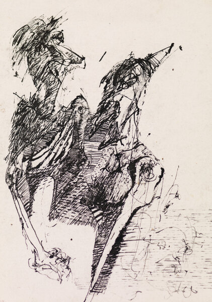 black ink abstract drawing